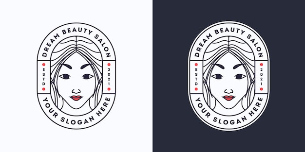 Dream Beauty Woman Friseursalon Logo Vorlage