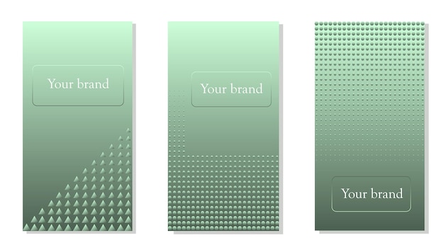 Drei abstrakte grüne cover-designs auf weißem hintergrund infografik-layout werbeplakat business-flyer-werbung-design-vorlage hintergrund der broschüren-layout-vorlage