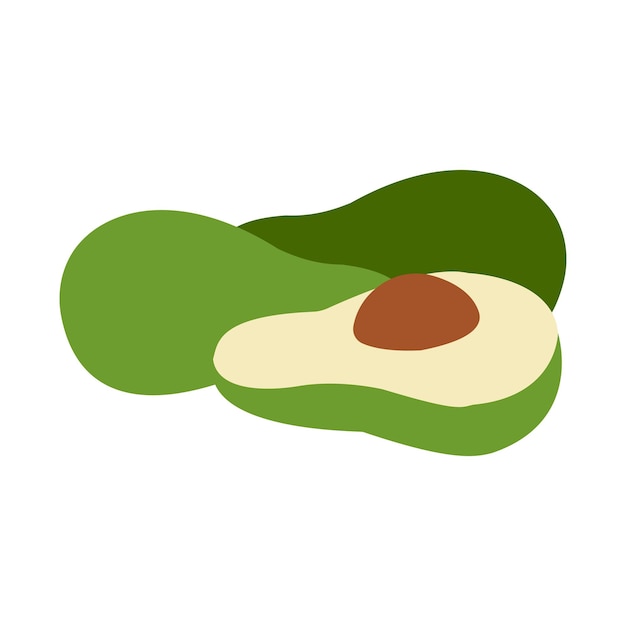 Drei flache vektorikonen der avocadofrucht entwerfen illustration