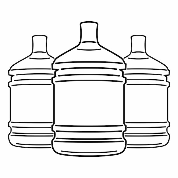 Drei flaschen gereinigtes wasser für das kühlsystem im büro