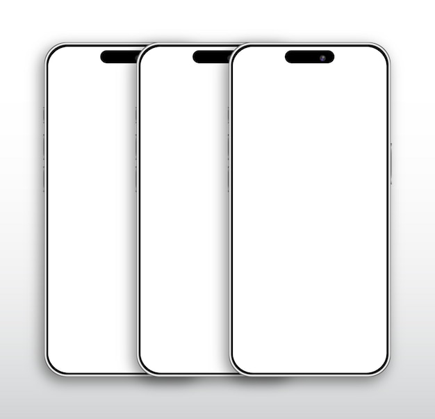 Drei realistische Telefon-Mockups