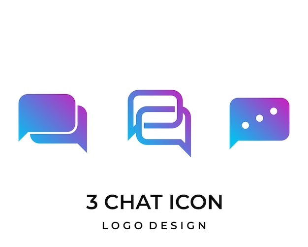 Drei-symbol-chat-blasen-technologie-logo-design.