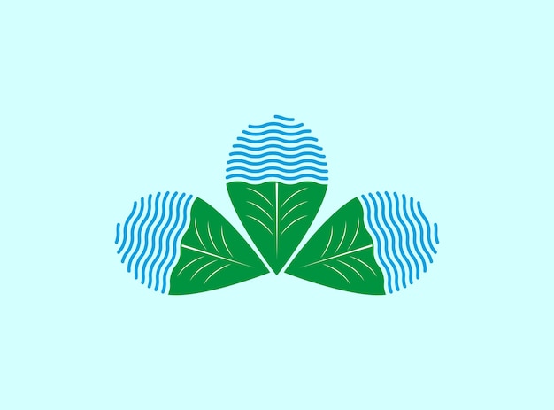 Dreiblättriges wasser-logo-design