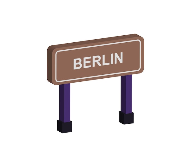 Vektor dreidimensionales berliner schild