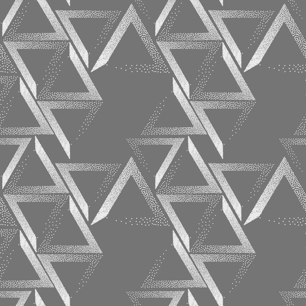 Dreieck abstraktes Tüpfelmuster Retro-Vektorillustration nahtloses Muster Pointillismuspinsel