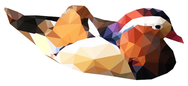 Dreieck geometrische mandarinente vogel tier isoliert vektor