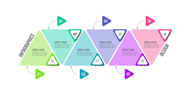 Dreieck prozess infografik bunte hintergrundvorlage