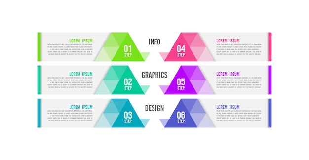 Dreieck prozess infografik bunte hintergrundvorlage