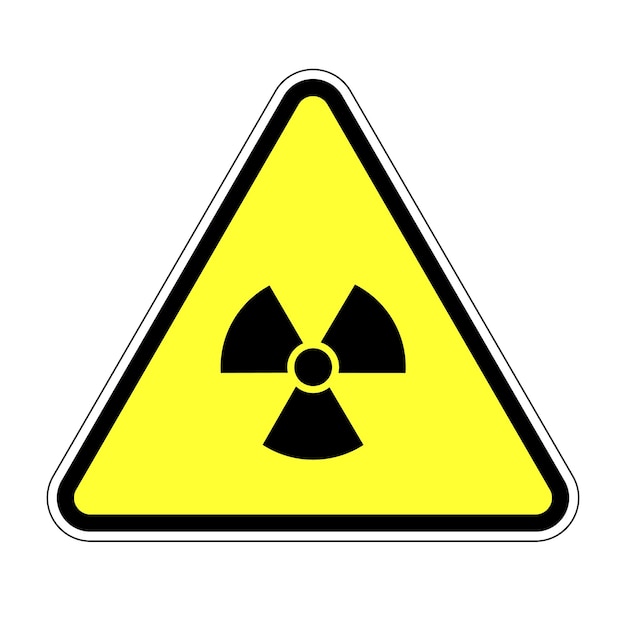 Dreieckiges zeichen der nuklearen gefahr strahlungsabfall