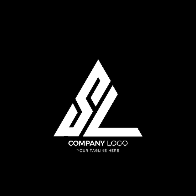 Dreiecksbuchstabe sl, kreatives Monogramm-Logo