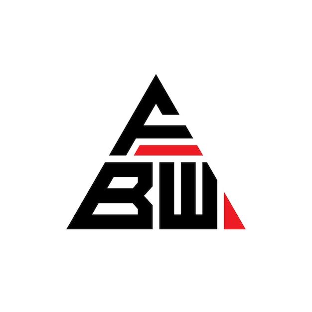 Vektor dreiecksbuchstaben-logo-design mit dreiecksform fbw dreieckslogo-design monogramm fbw dreiecksvektor-logos-schablon mit roter farbe fbw dreieckiges logo einfach elegant und luxuriöses logo