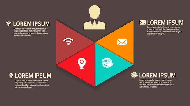 Vektor dreiecksform infografik für unternehmen