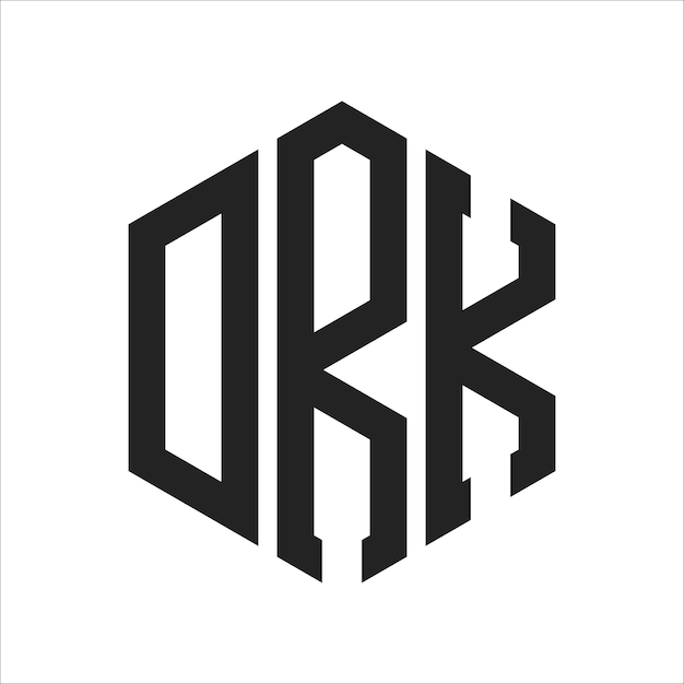 DRK-Logo-Design Anfangsbuchstaben DRK-Monogramm-Logo in sechseckiger Form