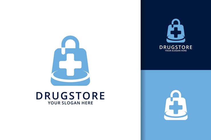 Drogerie-Logo mit Cross-Bag-Konzept