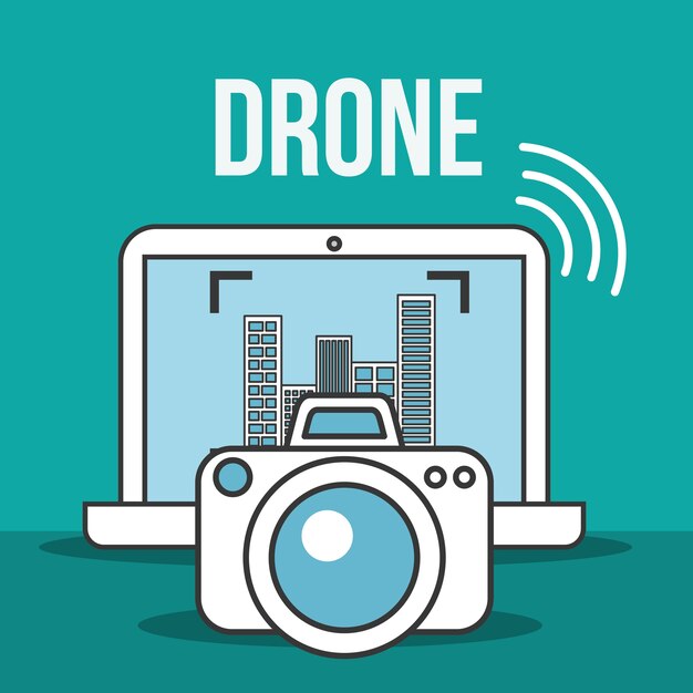 Drohne technologie laptop kamera fotografisches signal