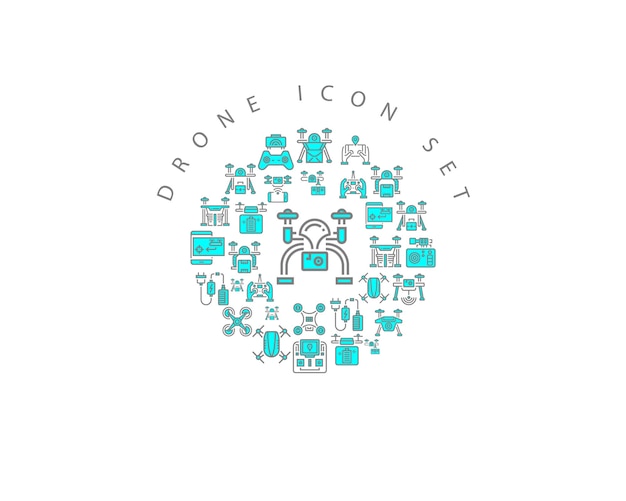 Drohnen-icon-set-design