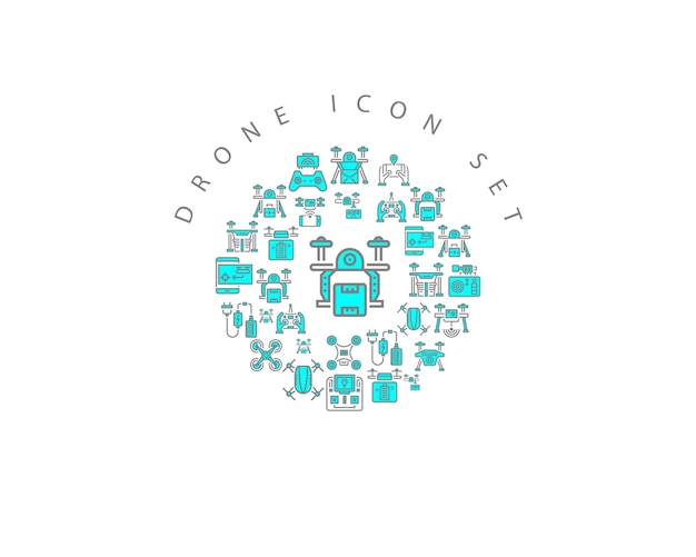 Drohnen-icon-set-design