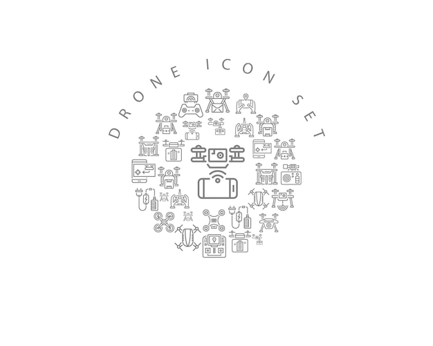 Drohnen-icon-set-design