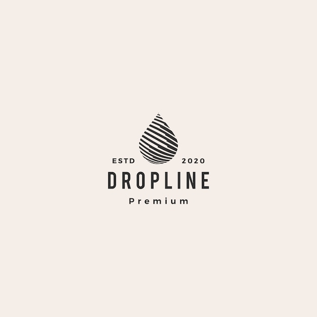 Drop line hipster vintage logo symbol illustration