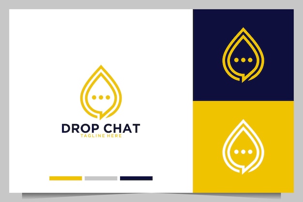 Drop mit modernem logo-design der chat-blase