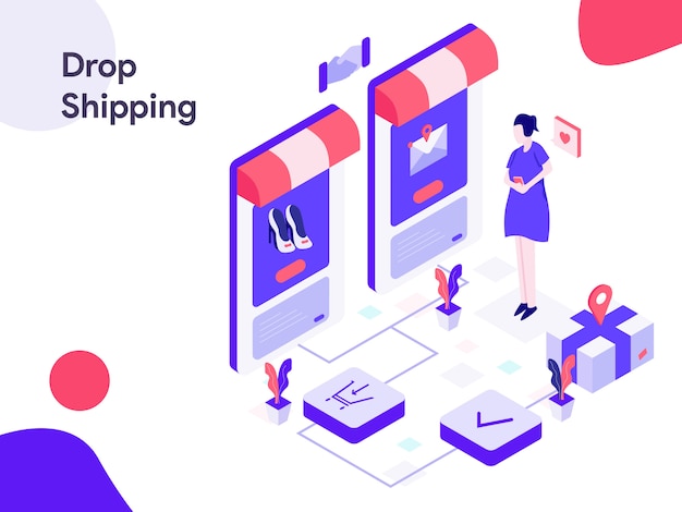 Drop shipping isometrische abbildung