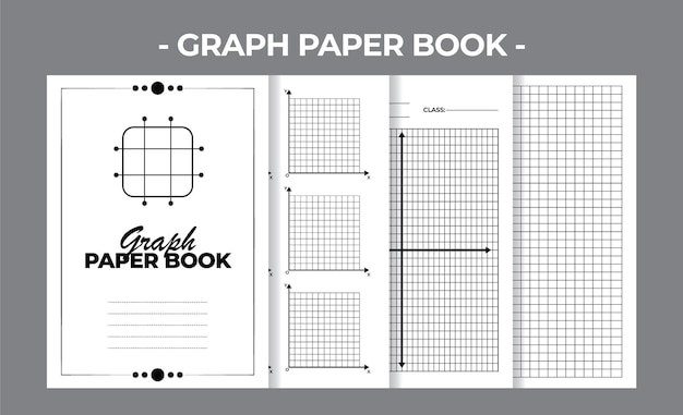 Druckbare leere millimeterpapier-buch-vektor-design-vorlage