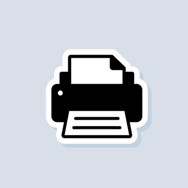 Druckeraufkleber. Fax-Symbol. Fax-Logo. Vektor auf isoliertem Hintergrund. EPS 10.