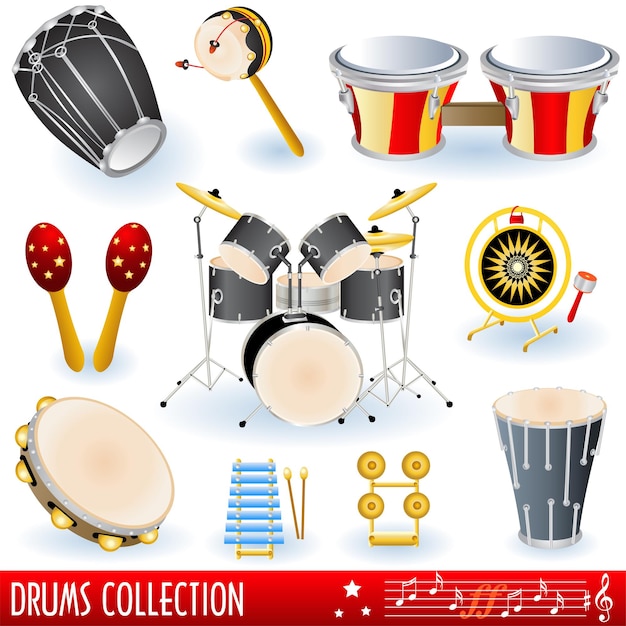 Drum musikinstrumente illustration bühnenbild