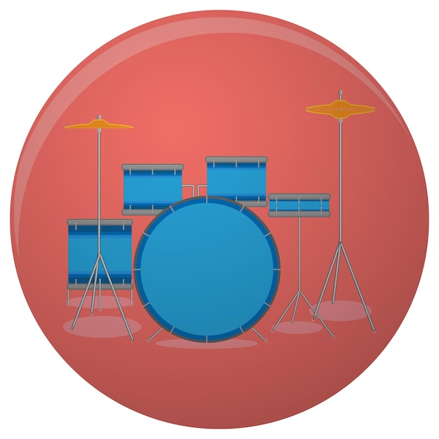Vektor drum-set-symbol flach drum-kit und musik musikinstrumente vektor-illustration