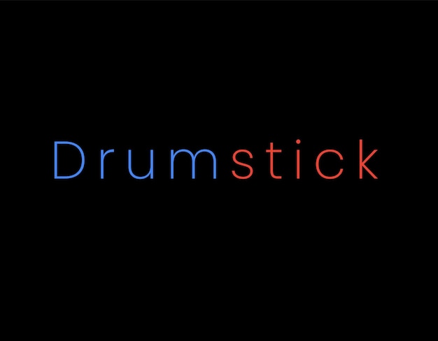 Vektor drumstick-logo mit schwarzem hintergrund