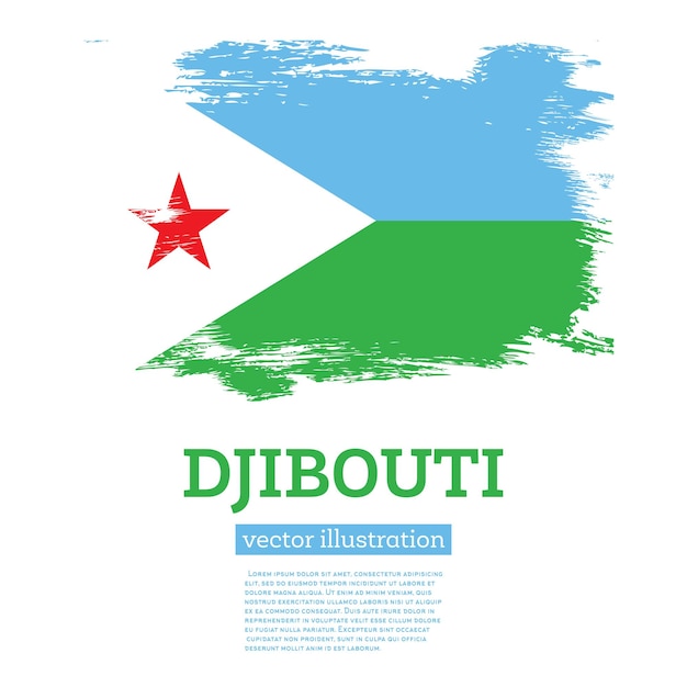 Dschibuti-flagge isoliert wave-flagge des landes dschibuti