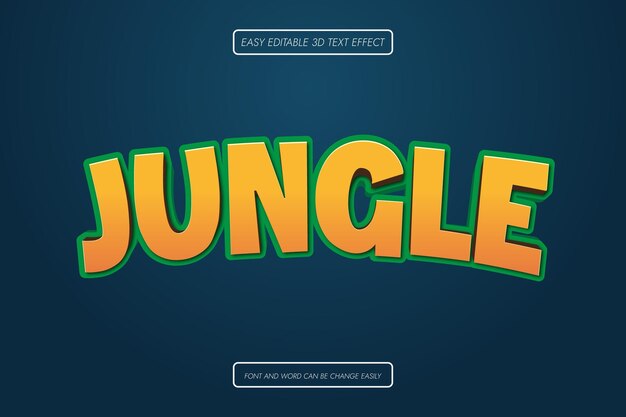 Dschungel 3D-Text-Effekt-Vektor