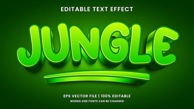 Dschungel-3D-Texteffekt im grünen Stil