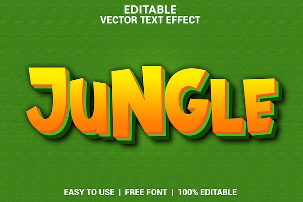 Dschungel editierbarer 3D-Texteffekt mit Hintergrund