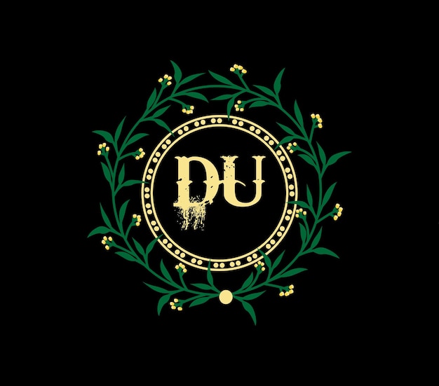 DU-Buchstaben-Logo-Design mit kreisförmigem DU-Kreis und würfelförmigem Logo-Design DU-Monogramm-Busin