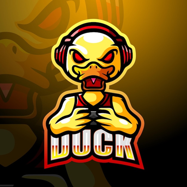 Vektor duck gaming maskottchen esport illustration