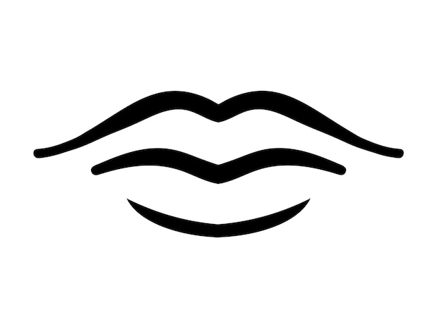 Vektor dünne lineare lippen lippenstift weibliches umrisssymbol isoliert auf weißem hintergrund linienvektor-lippen-zeichensymbol für web und mobilgeräte
