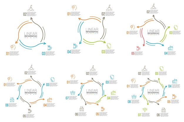 Vektor dünne linie flaches element für infografik