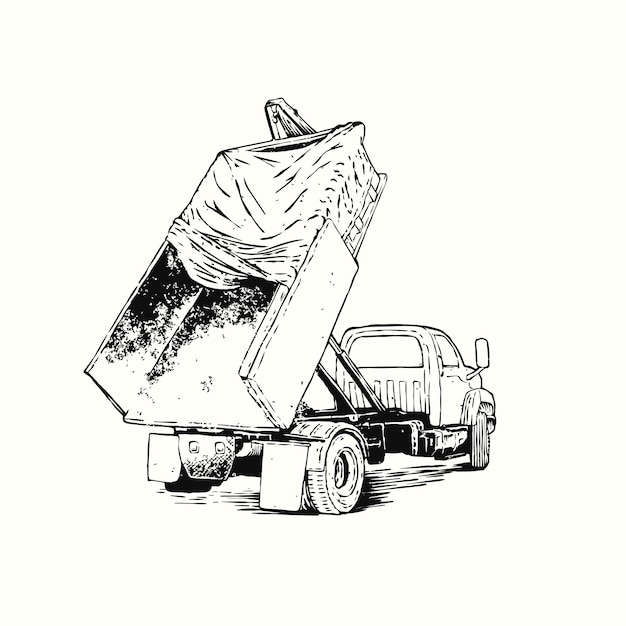 Vektor dump truck vintage illustratin vektor