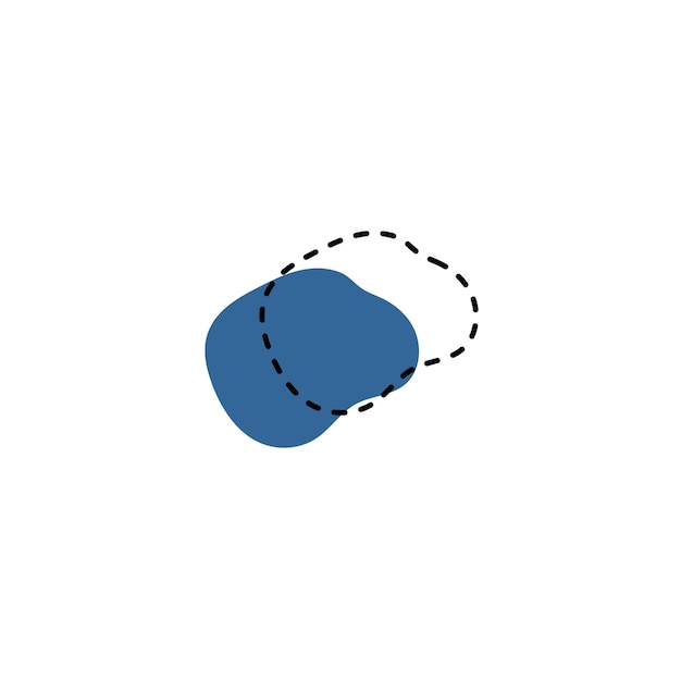 dunkelblaue handgezeichnete Blob-Set-Dekoration