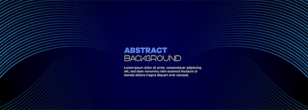 Dunkelblauer abstrakter banner-hintergrund geometrische kreise linienmuster futuristischer web-huntergrund