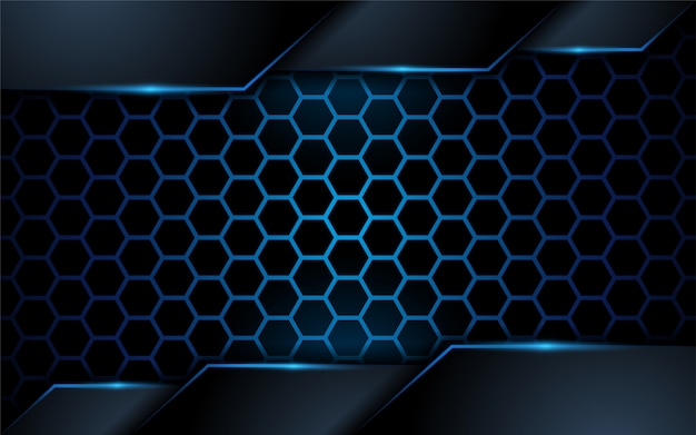 Dunkelblauer abstrakter Hintergrund des Hexagons