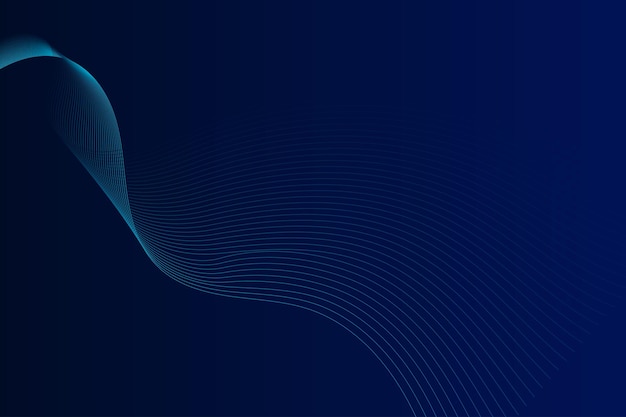 Dunkelblauer abstrakter Hintergrund mit leuchtenden geometrischen Linien Modernes glänzend blaues abgerundetes Linienmuster