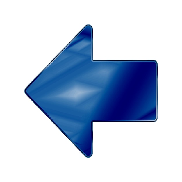 Dunkelblauer Chrom-Web-Symbolpfeil aus Metall