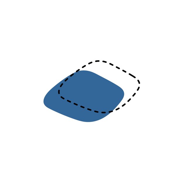 dunkelblauer, von der Hand gezeichneter Blob-Set-Spot