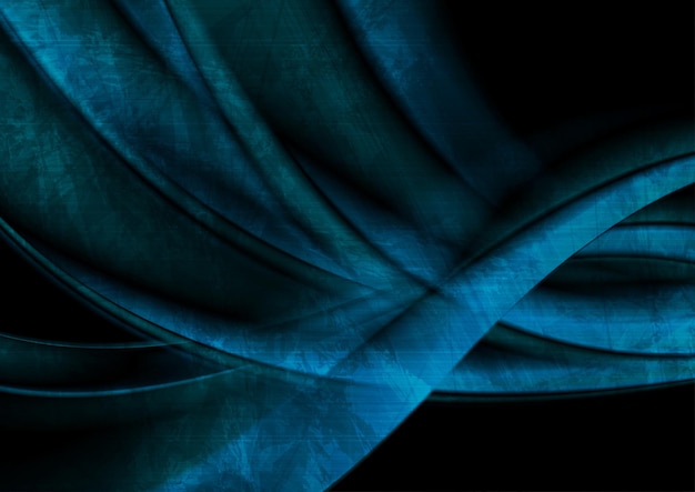 Dunkelblaues Grunge-Hintergrunddesign mit sanften Wellen