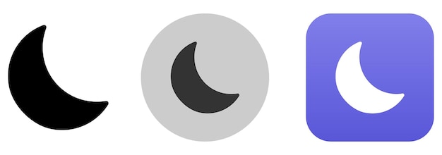 Dunkelmodus-Symbol Nachtmodus-Vektor-Schaltfläche Halbmond-App-Zeichen