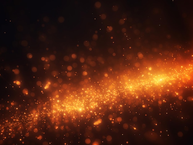 Dunkelorange und Leuchtpartikel abstrakte Hintergrundlichtstrahl-Effekt