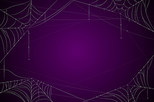 Dunkelvioletter Halloween-Hintergrund mit Spinnennetz