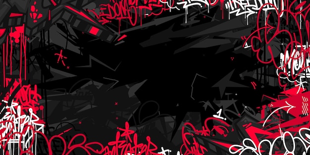 Dunkle abstrakte städtische Straßenkunst-Graffiti-Art-Vektor-Illustrations-Kunst-Hintergrund-Schablone